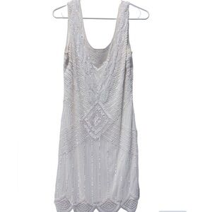 Beaded white formal dress women’s size 10 white